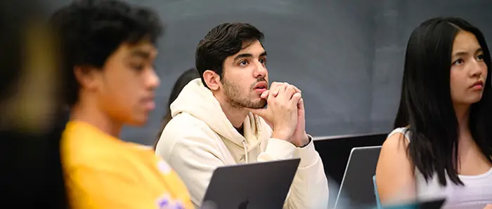 Carnegie Mellon student in classroom.